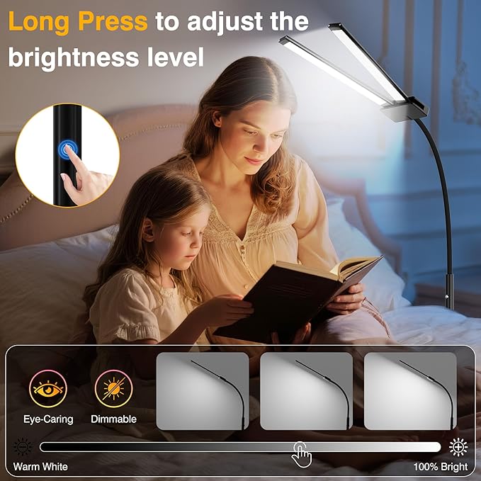 Cordless Rechargeable Floor Lamp, Adjustable Bright Reading Lamps Floor Standing - Image 2