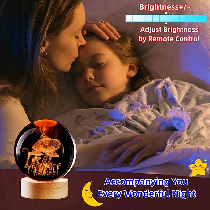 Large Mushroom Crystal Ball Night Light - Image 3