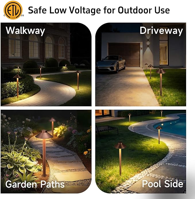 Gardenreet Brass Low Voltage Copper Garden Lights, Outdoor Pathway Light - Image 5
