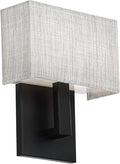 WAC Lighting dweLED, Manhattan 7in LED Fabric Wall Sconce 2700K in Black by WACLighting