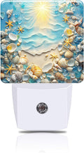 Night Light Seashells and Seastars on Sand Night Lights Plug into Wall Smart by FOISIIAEA