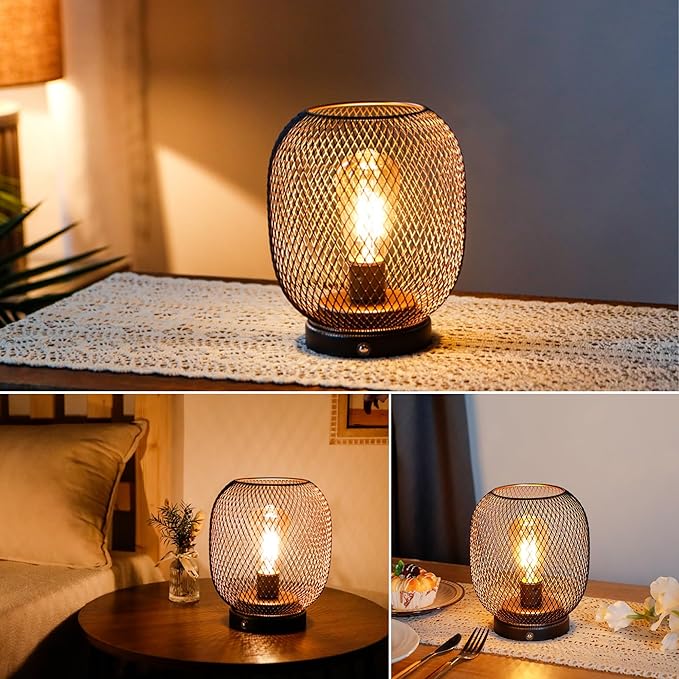 JHY DESIGN Dimmable Touch Bedside Table Lamp Rechargeable Battery Powered Lamp - Image 4