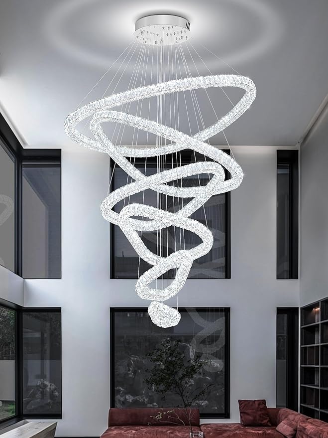 Flashing God Modern 6 Ring Crystal Chandeliers - Image 4