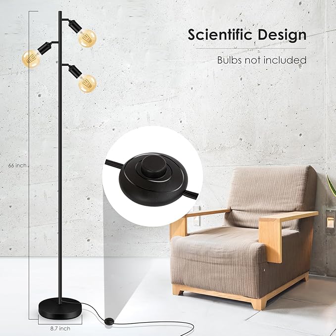 BoostArea Floor Lamp, Industrial Floor Lamp, Modern Tree Standing Lamp - Image 6