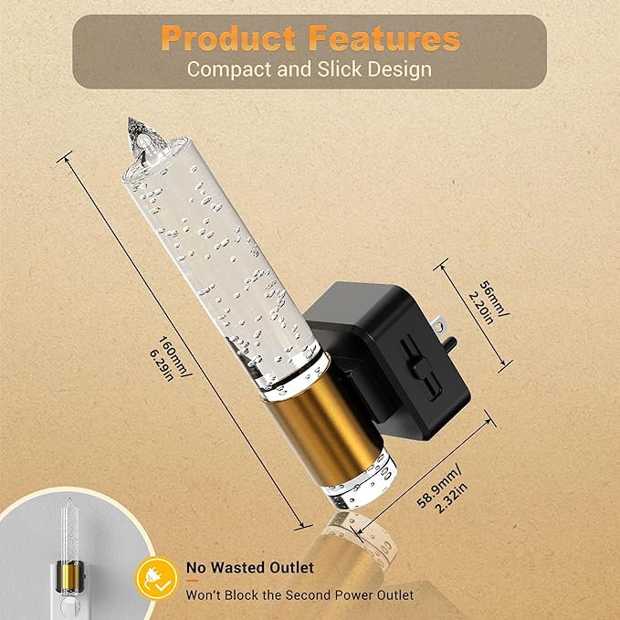 JandCase Night Light, Flameless Candle Night Lights Plug into Wall 2 Pack - Image 6