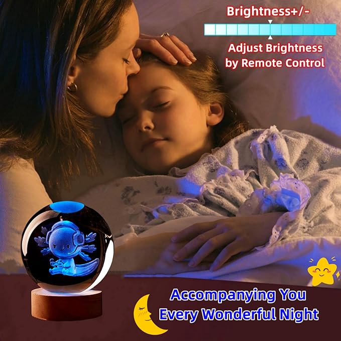 Large Axolotl Crystal Ball Night Light - Image 3