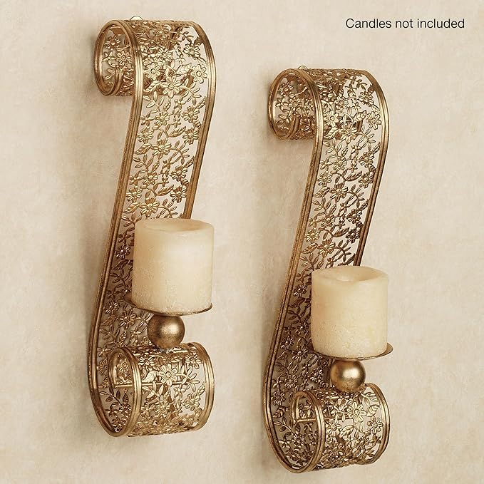 Touch of Class Classic Elegant Scrolling Diandre Metal Wall Sconce Pair - Image 2