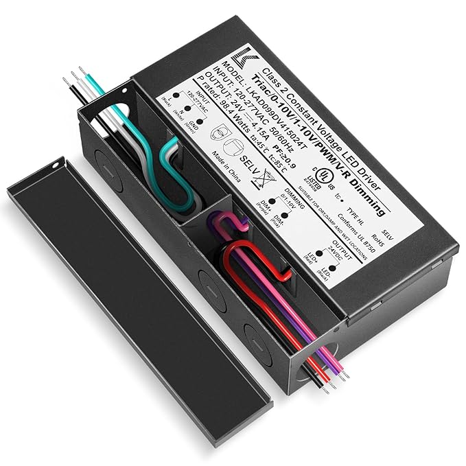 24V 100W Dimmable LED Driver, Triac/ELV/MLV//0-10V/1-10V/PWM/V-R 5-in-1 Power by LEDLightsWorld