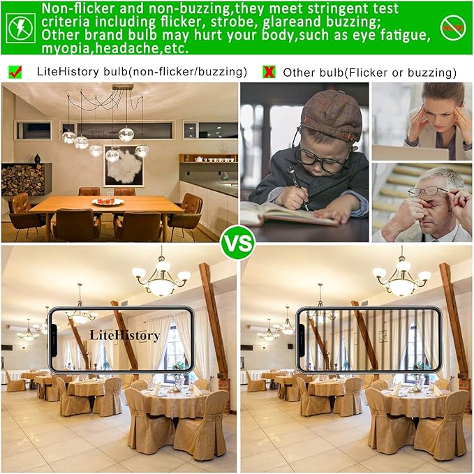 LiteHistory E26 LED Bulb 4W Equal E26 Edison Bulb 40 Watt Neutral White 4000K - Image 5