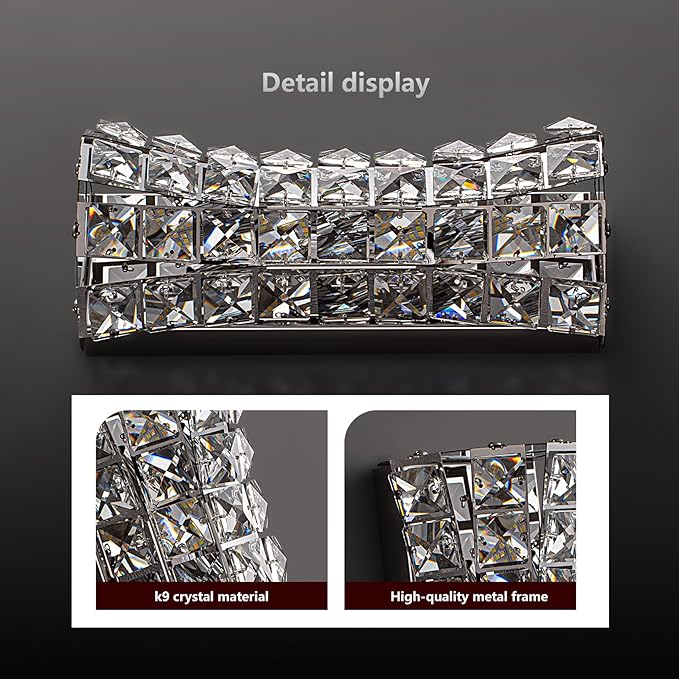 Crystal Wall Light Fixtures, Modern Chrome Wall Lamp - Image 5
