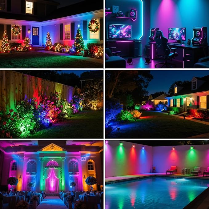 T-SUN Christmas Led Mini Flood Light Outdoor, 10W RGB Color Changing Waterproof - Image 5