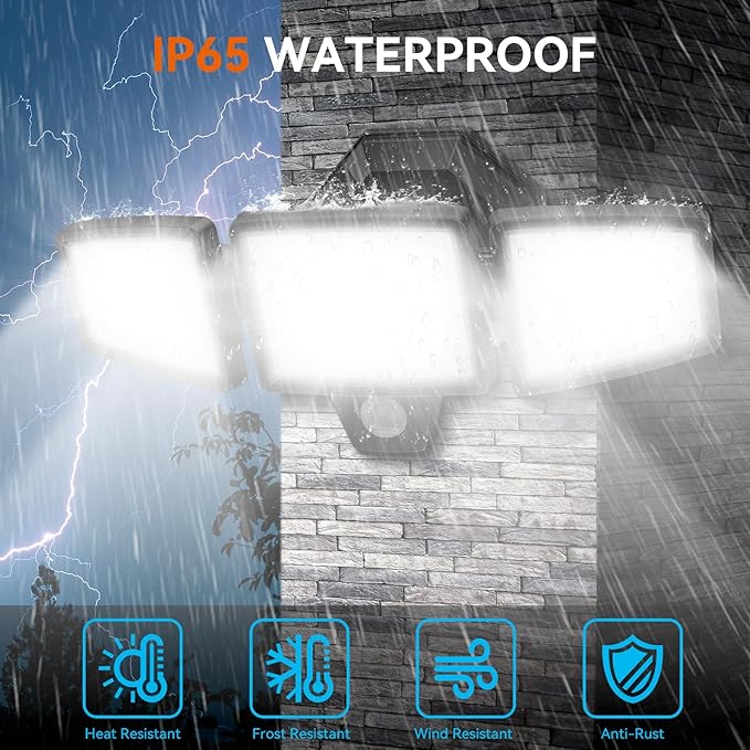 LED Security Lights Motion Sensor Outdoor Lights, 5000K Daylight, IP65 - Image 6