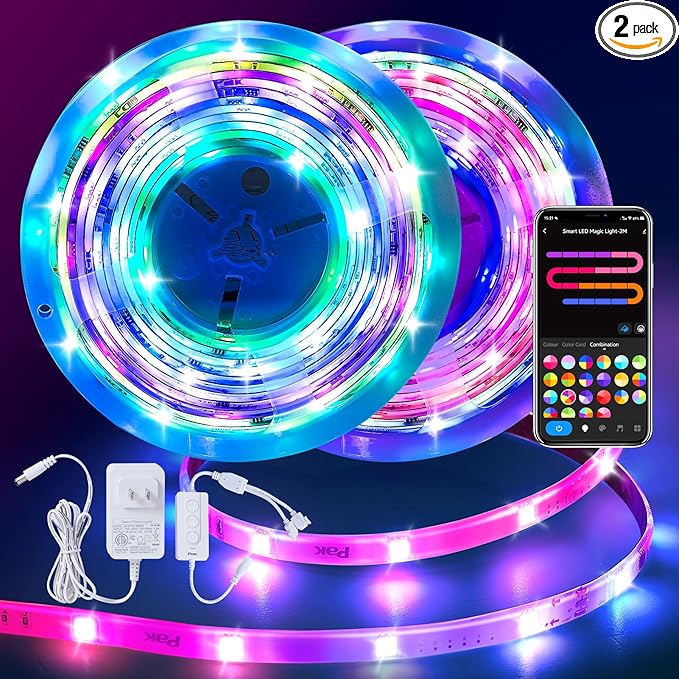Pak LED Strip Lights 104ft, RGBIC Color Changing Smart Lights by Paklighting
