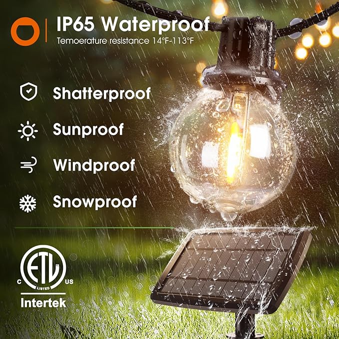 addlon 200FT Solar String Lights Outdoor Waterproof - Image 3