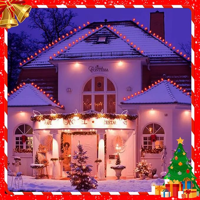 25 Pack C7 Red Replacement Bulbs, Christmas Light Bulbs Vintage Ceramic Opaque - Image 4