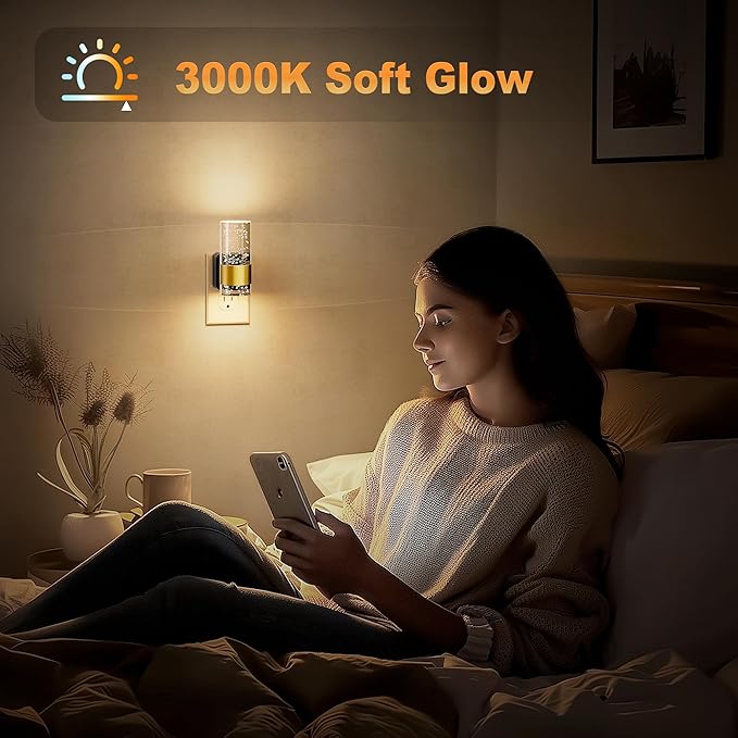 JandCase Night Light, Night Lights Plug into Wall, 3000K Dimmable LED Night - Image 5