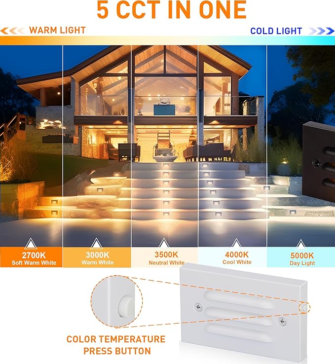 CLOUDY BAY 5CCT 12V 4W Low Voltage LED Step Light - Image 4