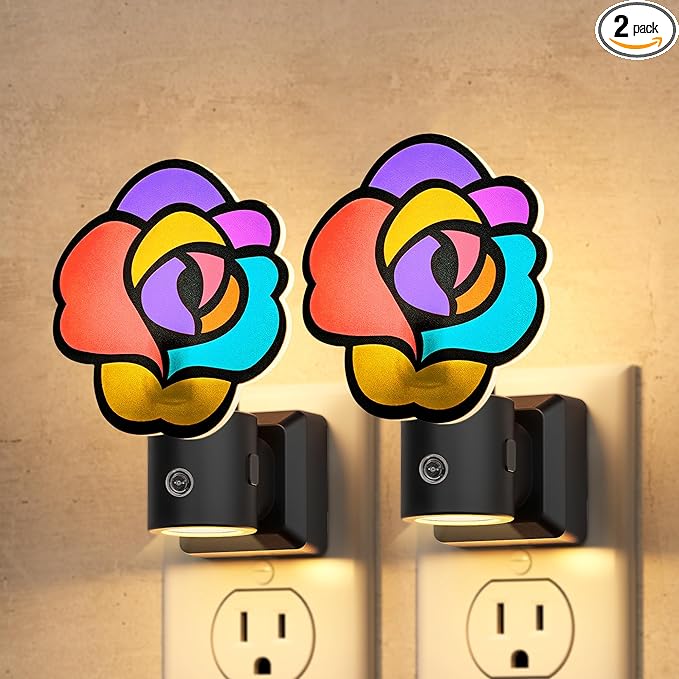 Briignite Flower Night Light, Decorative Rose Night Lights Plug into Wall by WelcometoBriigniteenjoyyourshopping