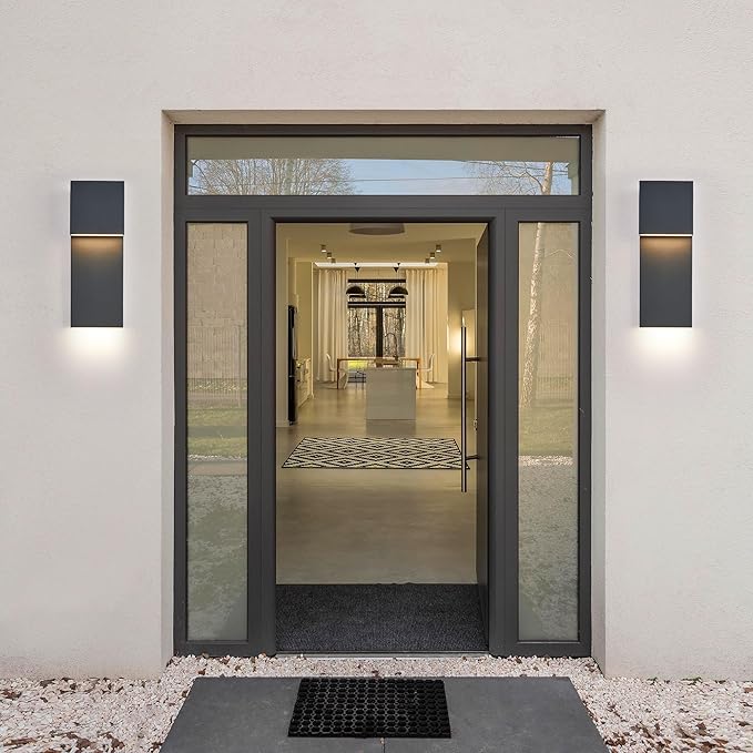 Modern Porch Lights with 2 Pack, Outdoor Indoor Integrated LED Wall Lights - Image 7