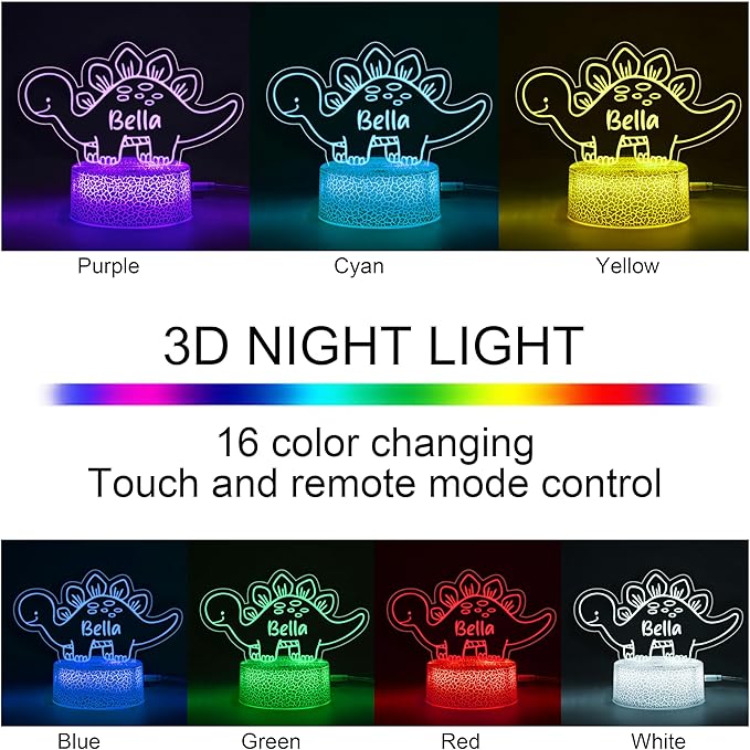 Personalized Baby Gifts Dinosaur Night Light - Image 3