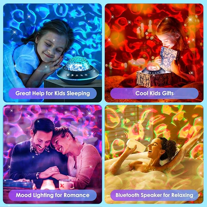 Mubarek Galaxy Projector for Bedroom, 360° Full Coverage Ceiling Projector - Image 8