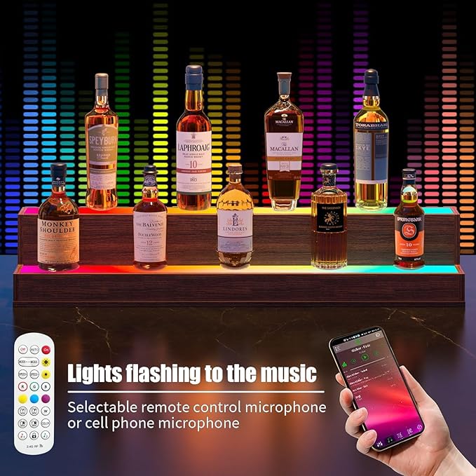 LED Liquor Display Shelf, Freestanding Bar Cabinet - Image 3