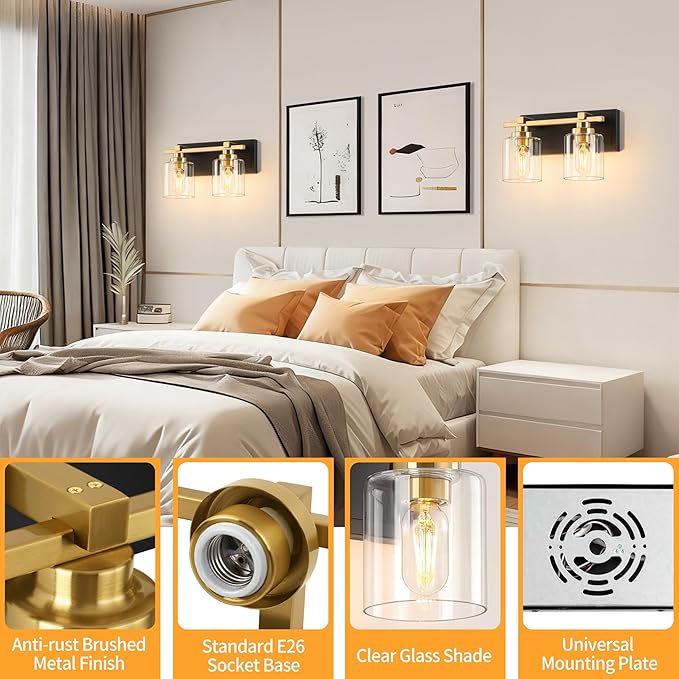 2 Light Modern Bathroom Light Fixtures Over Mirror, E26 Socket - Image 3
