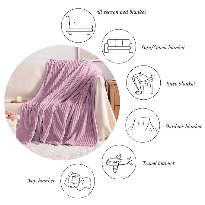 NTBAY Plush Flannel Twin Bed Blanket, 60X80 Inches Soft and Warm Lightweight - Image 4