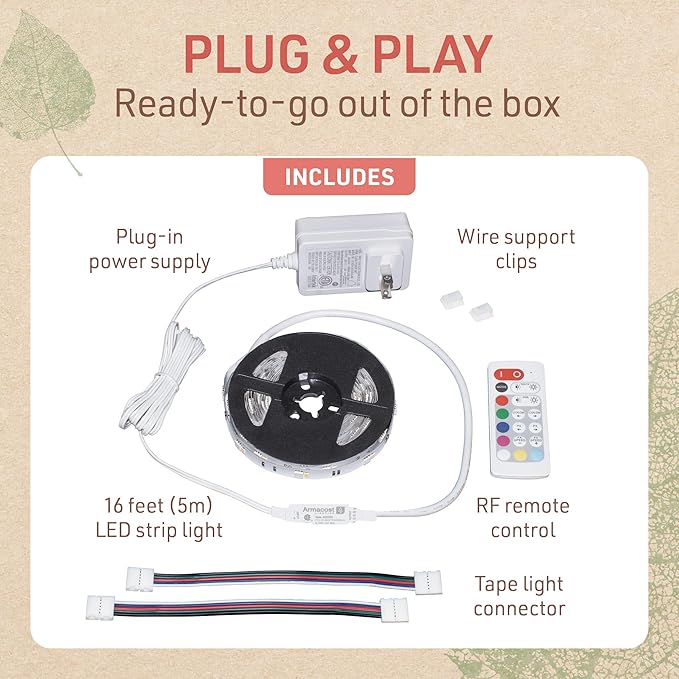 Multicolor RGBW Smart LED Strip Light Kit, 16ft - Image 4