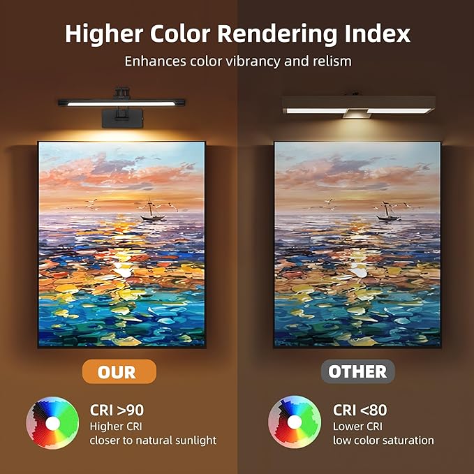 16“ Black Wireless Picture Lights - Image 6