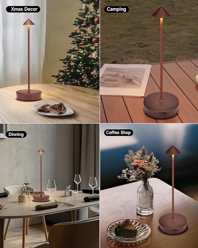 Cordless Led Table Desk Lamp 2 Pack, 7000mAh Battery Outdoor Table Light - Image 5