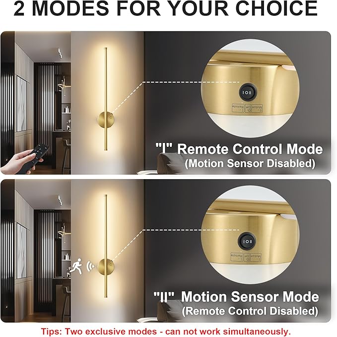 Motion Sensor Battery Operated Wall Sconce Set of Two - Image 3