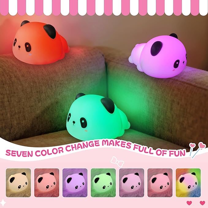 Night Light for Kids, Rechargeable Dimmable Silicone LED Nightlight - Image 2