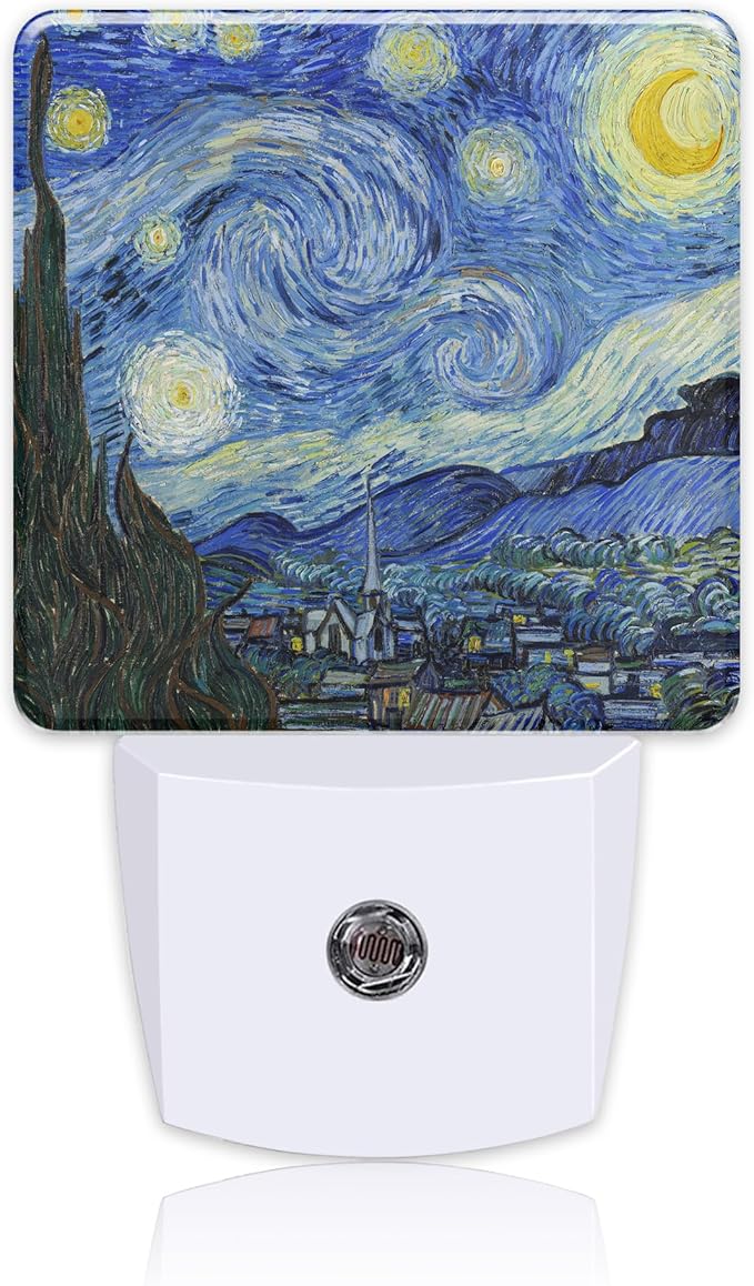 Starry Night Oil Painting Night Light by Uiaoiais