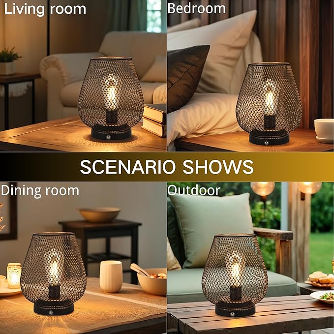 JHY DESIGN Dimmable Touch Bedside Table Lamp Rechargeable Battery Powered Lamp - Image 7