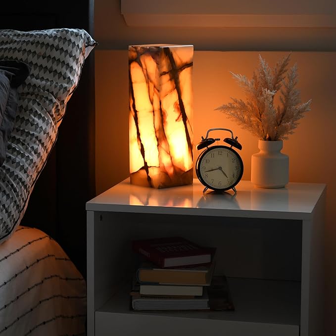UMAID Handcrafted Onyx Marble Table Lamp, Each Lamp One-of-a-Kind - Image 6