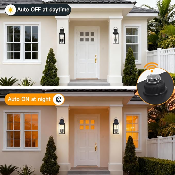 tewei Dusk to Dawn Outdoor Wall Lantern, 4-Light Modern Exterior Lighting - Image 4