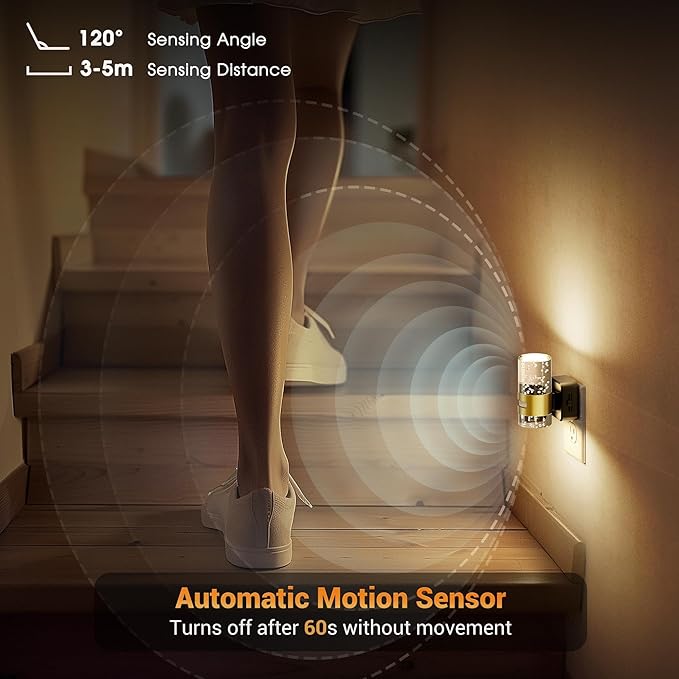 JandCase Motion Sensor Night Light, Night Lights Plug into Wall, 3000K Soft - Image 7