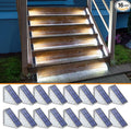 NIORSUN Solar Step Lights for Outside, 16 Pack Cool White Stair Lights Outdoor by NIORSUN