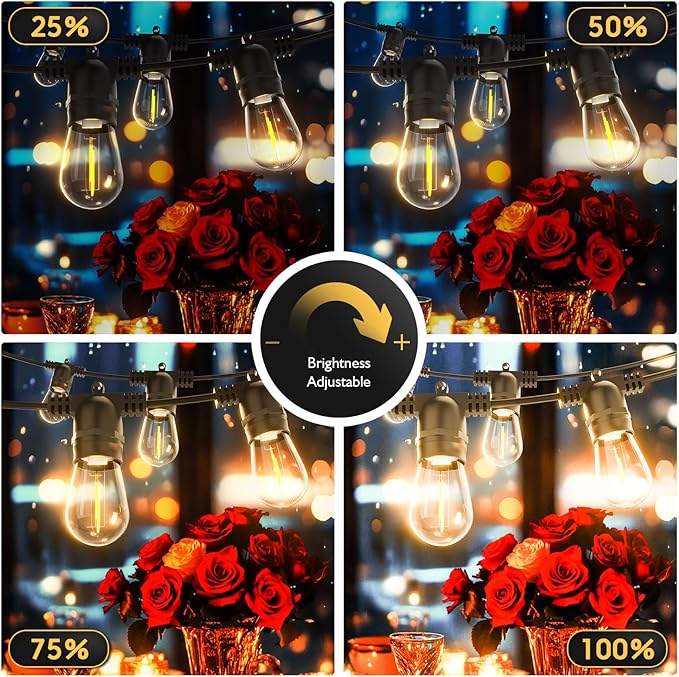 Outdoor String LED Patio Lights - 30Ft 9M Outside Waterproof Light - Image 2