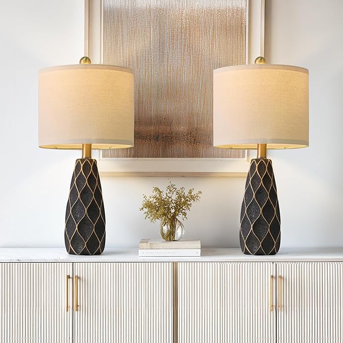 20.75" Small Table Lamps for Living Room Bedroom Lamps Set of 2 Ceramic Modern - Image 3