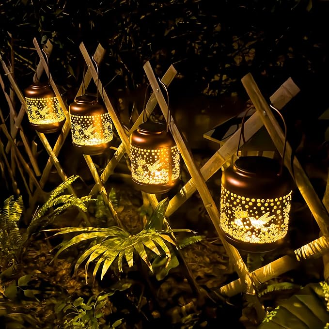 Gifts for Women Mom Grandma, Hummingbird Solar Lanterns Outdoor Waterproof - Image 3