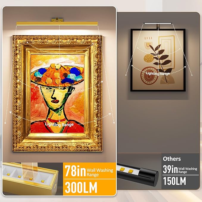 Picture Lights for Wall, Battery Operated Picture Light 24in Gallery Light for - Image 2