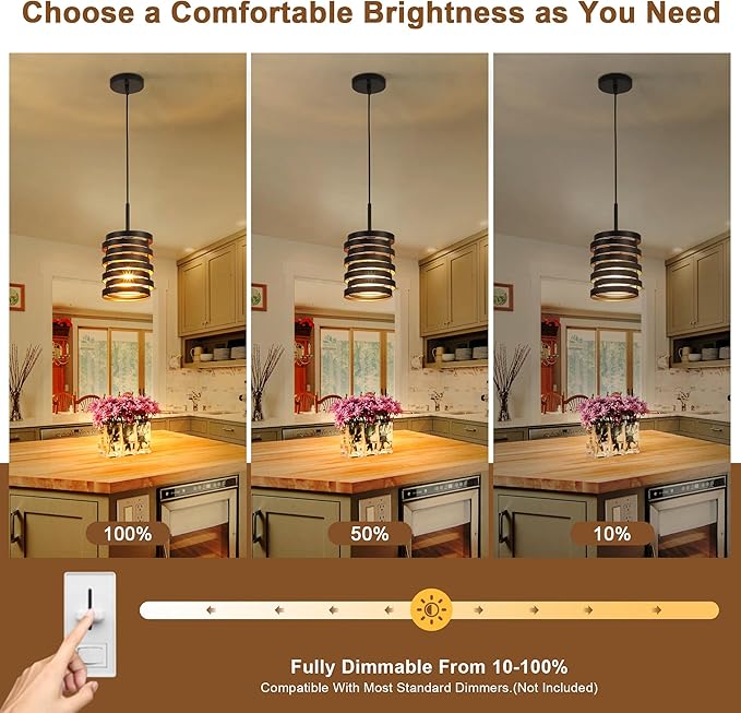 Modern Farmhouse Pendant Lights Kitchen Island, Industrial Multiple Rings - Image 4