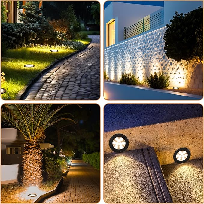 9W Low Voltage Landscape Lights, AC/DC 12-24V In-Ground Lights IP68 Waterproof - Image 7
