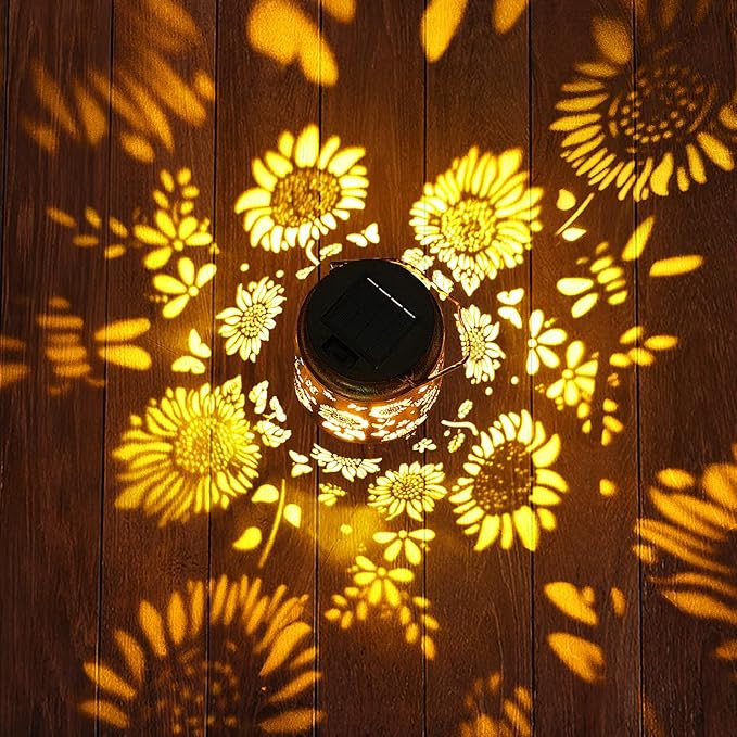 2 Pack Sunflower Solar Lanterns Garden Decor, Christmas Gifts - Image 3