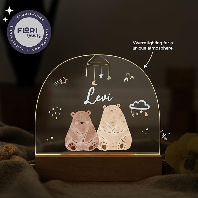 Baby Bear Night Light/Personalized Toddler Gifts/Custom Baby Stuff/NewbornGifts - Image 5