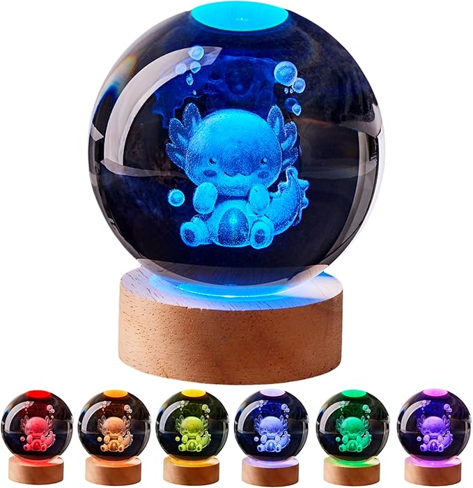 Large Axolotl Crystal Ball Night Light by Unknown