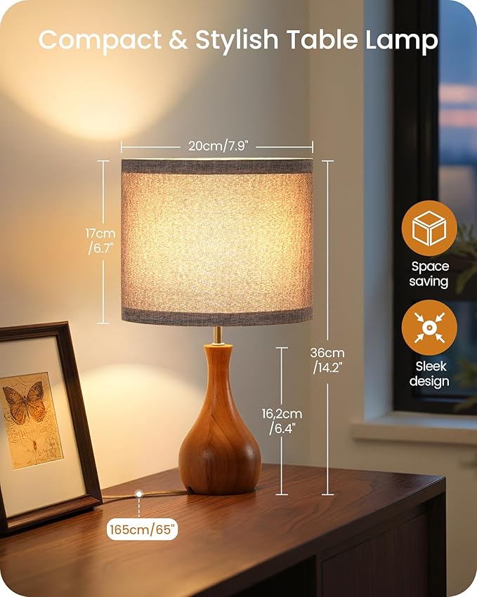 Small Table Lamp, 14.2" Cute Little Desk Lamp - Image 5