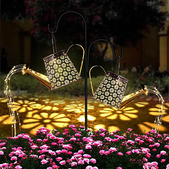Solar Watering Can with Lights, Pathway Walkway Patio Yard Outdoor Decoration by Tonitrui